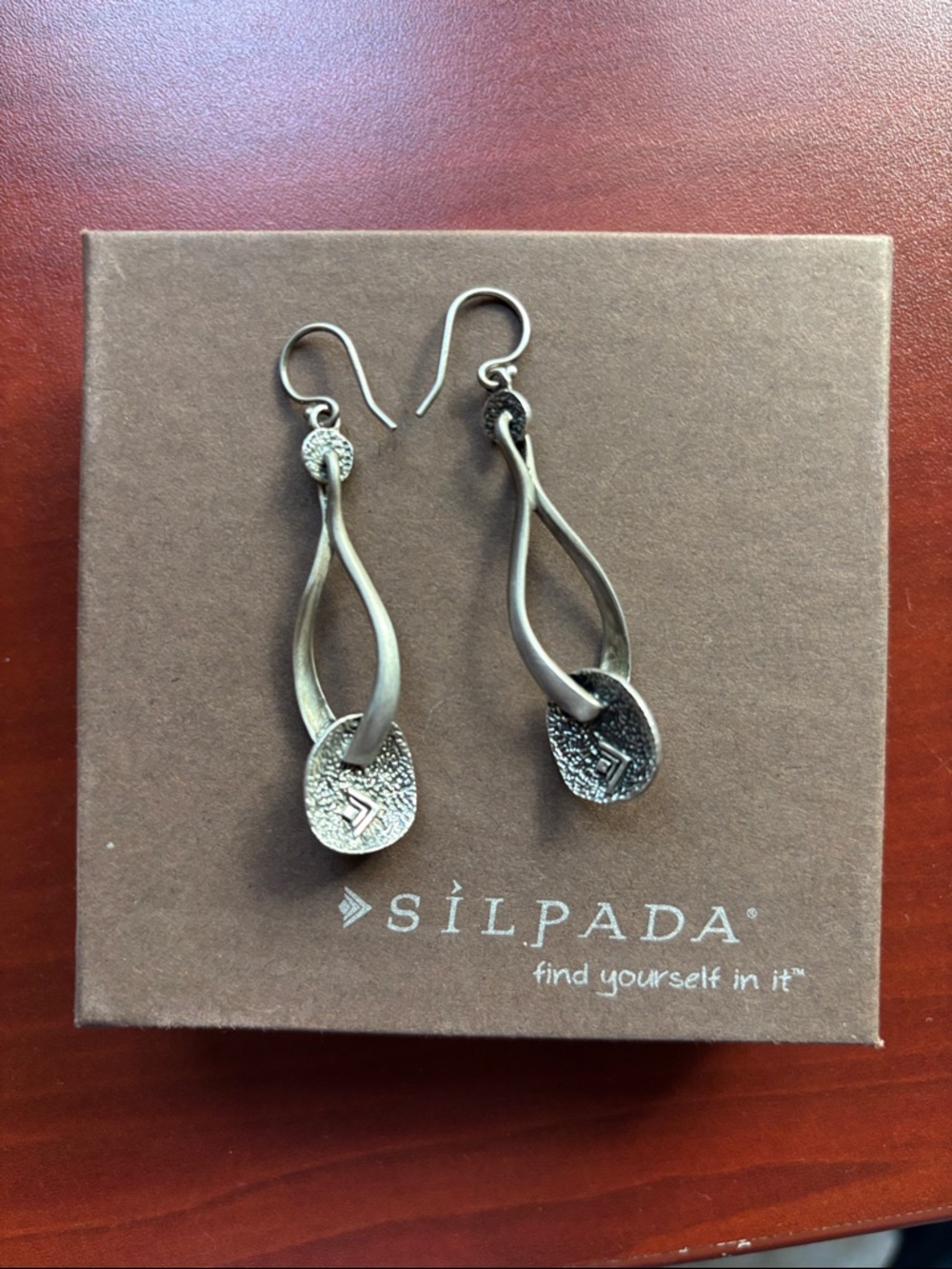 Silpada W1981 brushed silver  Oval Drop Earrings